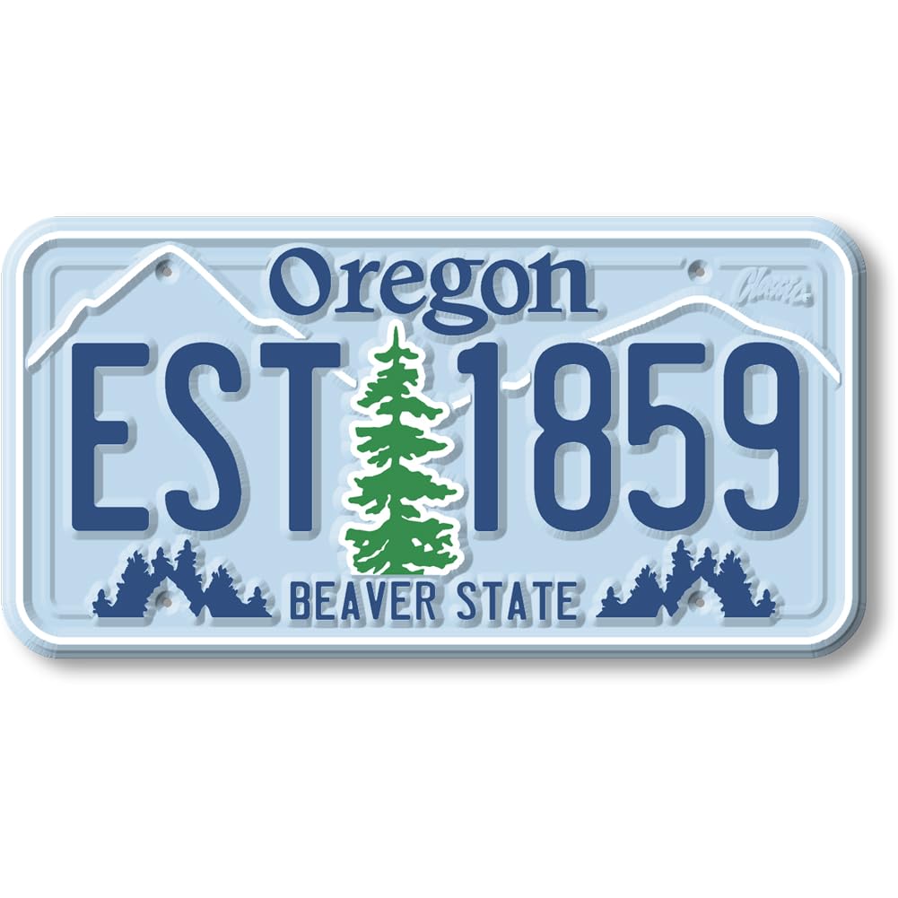 Oregon State License Plate Magnet by Classic Magnets, 1.9" x 3.8", Collectible Souvenirs Made in The USA