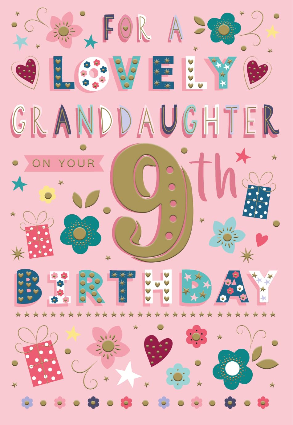 To A Wonderful Granddaughter on Your 9th birthday card - 7821 CG