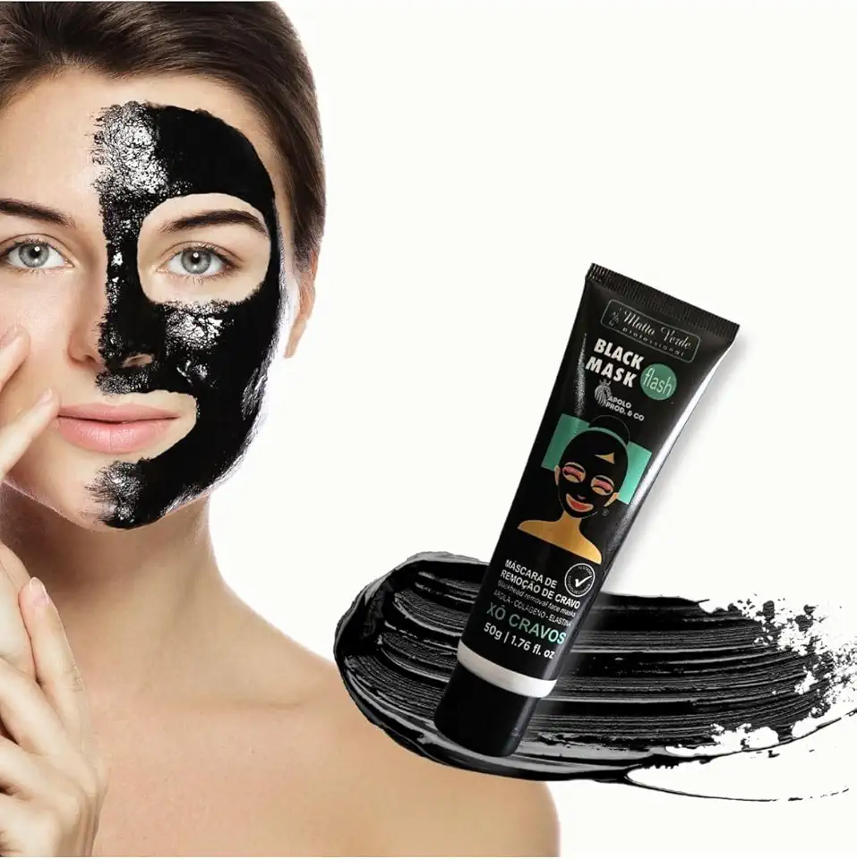 Máscara Facial Preta para Remoção de Cravos, 50g, Tratamento para Poros Dilatados e Impurezas, Black Mask