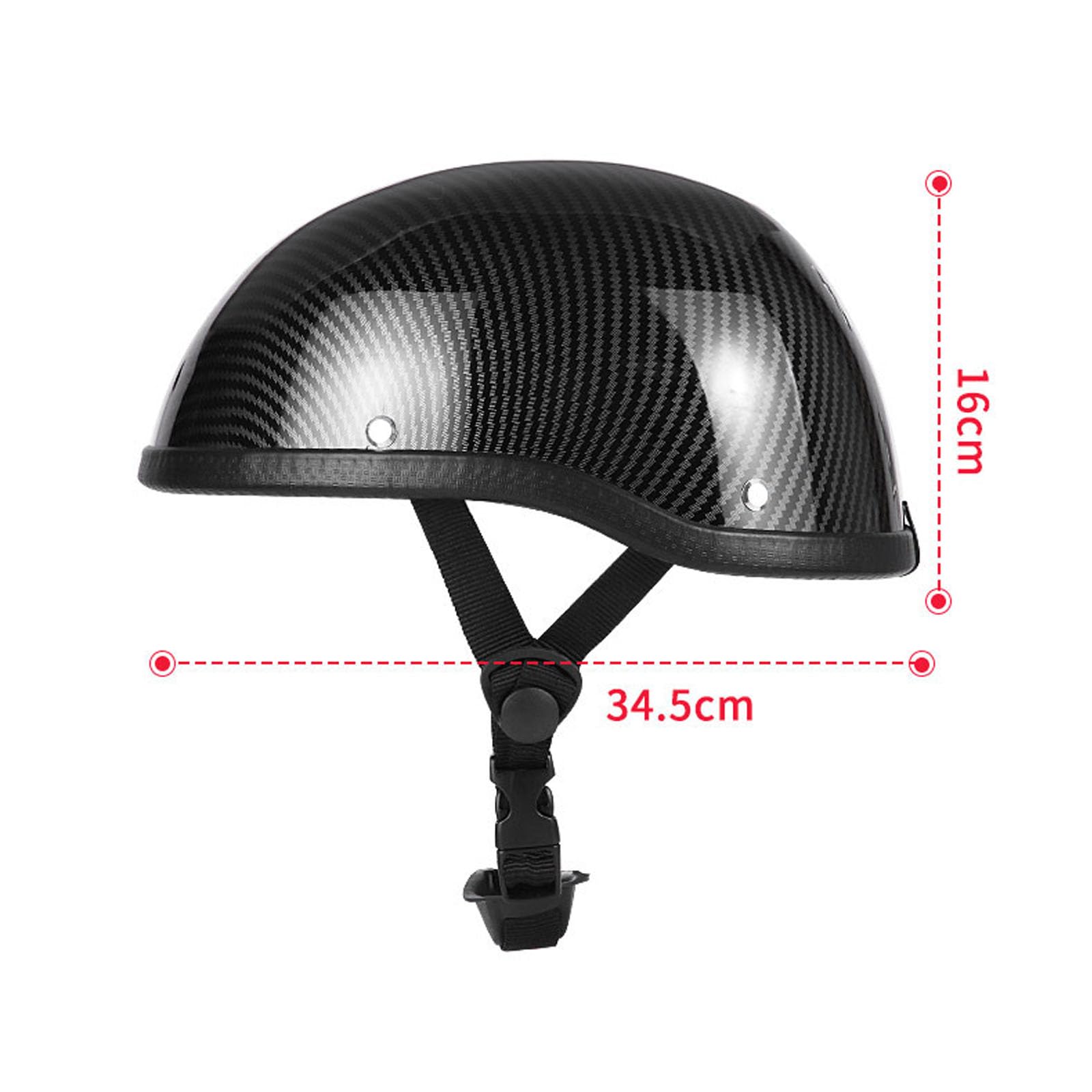 Berretto Tedesco Half Helmet Skull Cap: Mezzo Casco Novità In Nero, Taglia M. Stile Classico In Fibra Di Vetro Con Rivetti. Non Approvato DOT (Solo Per Uso Ornamentale). - 5