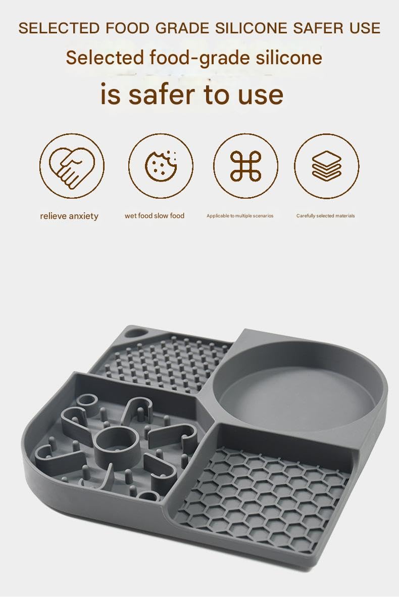 7Seas Cat Dog Slow Feeder Lick Mat - Interactive Silicone Pet Food Pad with Suction, Dishwasher Safe, Stress & Boredom Relief Treat Mat for Peanut Butter & Snacks - Multicolor 1