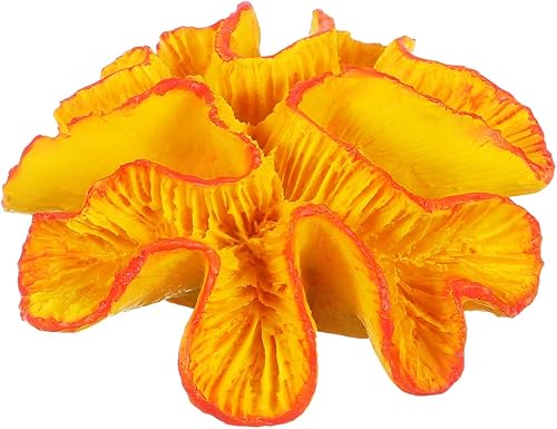 POPETPOP Arrecife de coral artificial para pecera, plantas de acuario naranja de resina para decoración de acuarios, simulación de plantas marinas