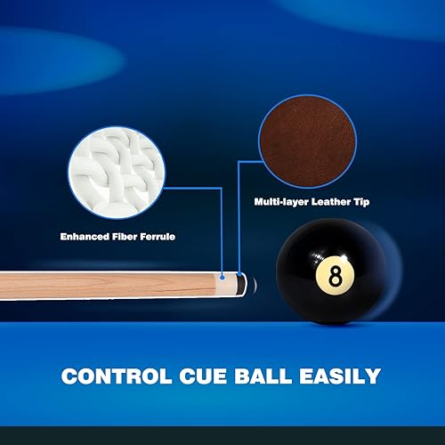 Miniatura 3 de GSE Games & Sports Expert Taco de billar de arce canadiense de 36"42"48"52"58", 1 pieza, taco de billar de madera dura, taco de billar