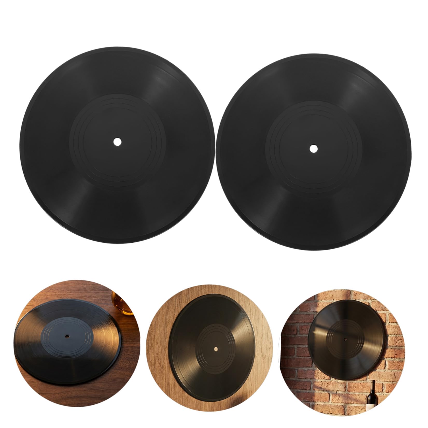 PRETYZOOM 12 Pezzi Decorazione da Muro Disco in Vinile Retrò per Casa Ornamento Appeso con Tema Musicale e Design Unico