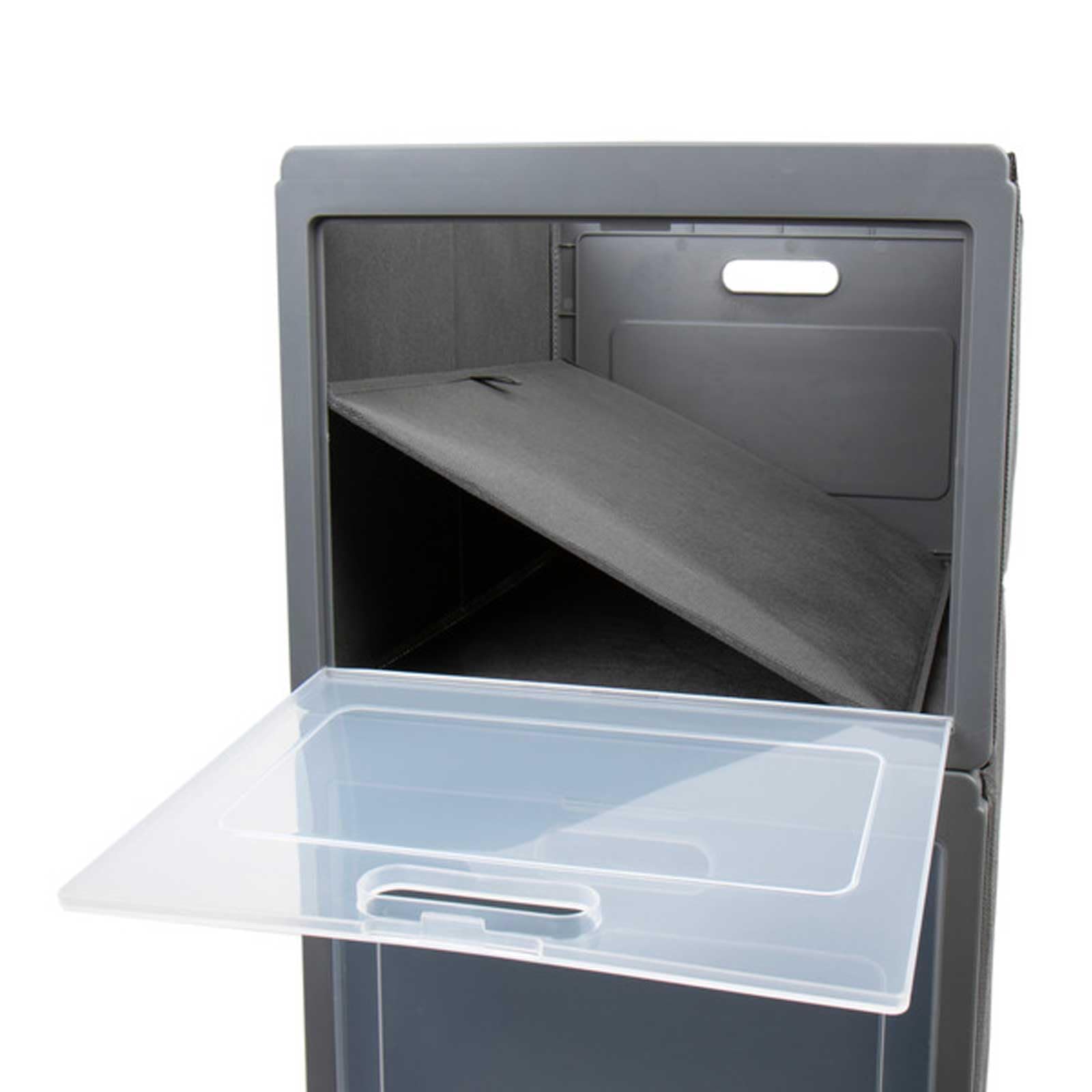 Armario plegable para camping con 3 compartimentos, 30 x 40 x 75 cm, color gris