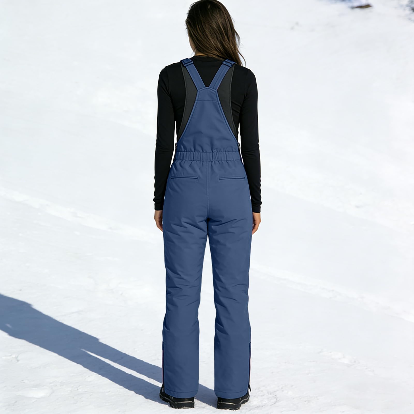 Generisch Snowboardhose Damen Baggy Mit Latz Skihose Damen Wasserdicht Verstellbar Schneehose Winter Warm Skihosen Cargo Latzhose Ski Hosen Gefüttert Thermohose Outdoor Wanderhose Latz Funktionshose