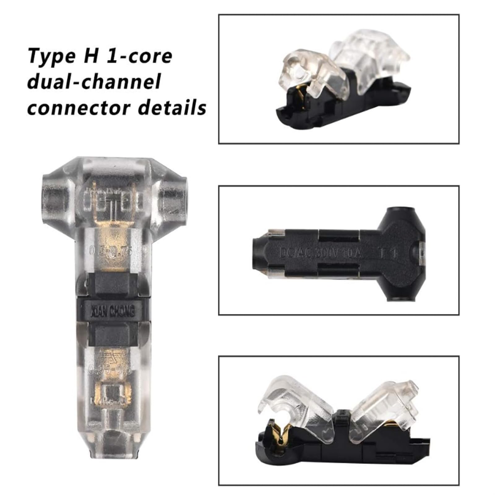 20 Connettori A T Impermeabili 1 Pin – Per Cavi 20-22 AWG, Senza Spellare O Saldare, Per Auto, LED, Audio E Video, 12V-24V