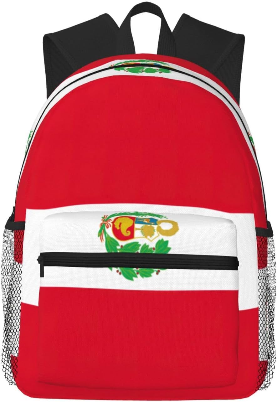 Flag of Peru Backpack Large Sports Bag, Best for Basketball, Soccer, Volleyball, Swim, Gym, Travel