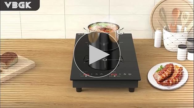 Gveyajo Double Induction Hob, 3500W Portable Dual Zone Electric Cooker