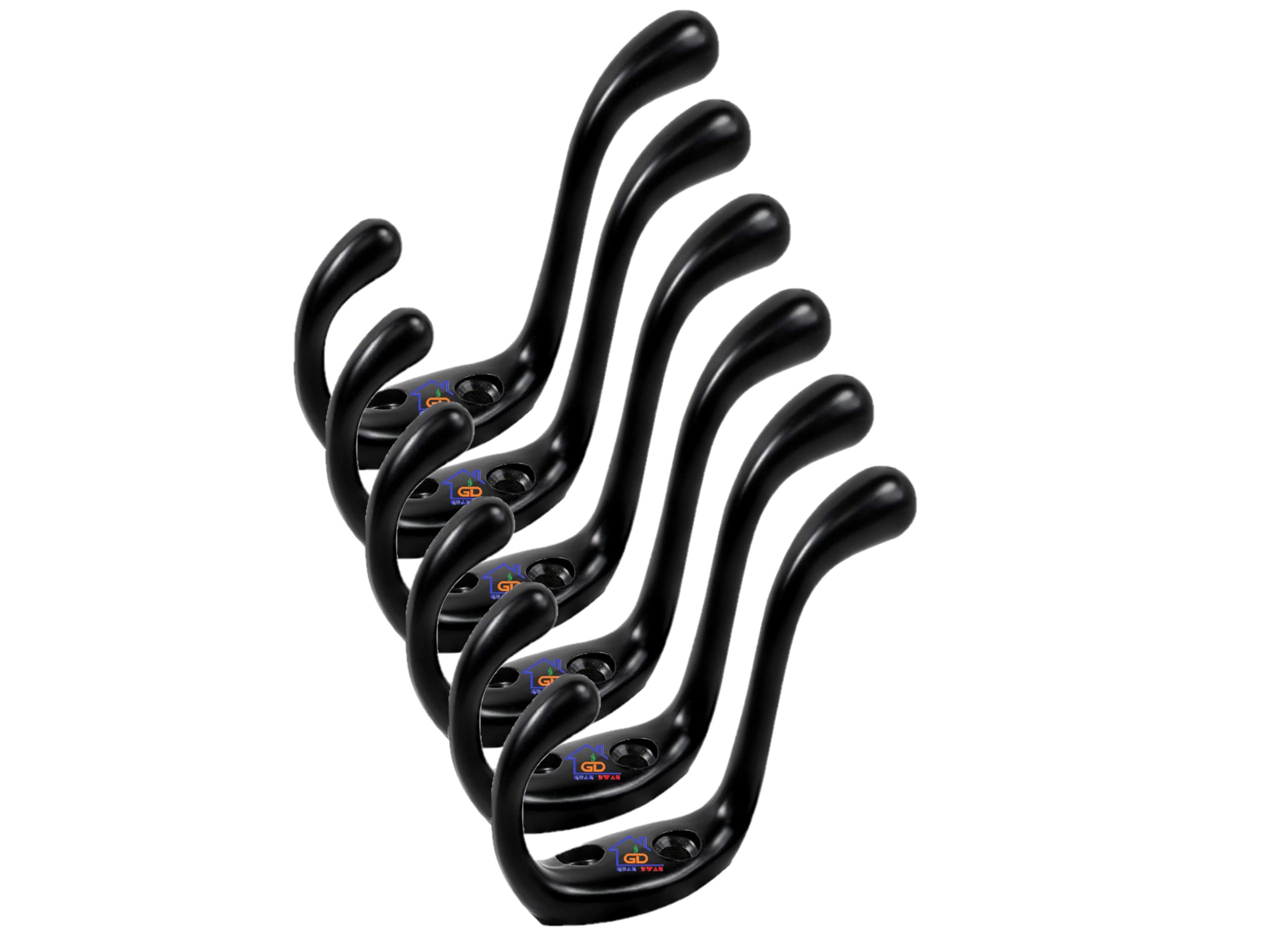 Heavy Duty Coat Hook 002 Stainless Steel Cloth Hanger Suitable for Bathroom Bedroom Kitchen Wall Hook Rail Hanging Scarf Coat Keys Tie Clothes Towel Door Robe Hanging (Pack of 6, Black)-image-37