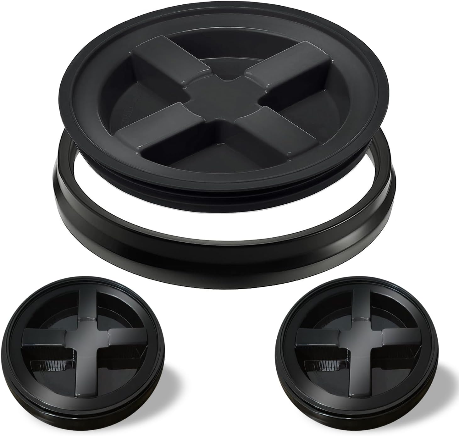 EconoHome Tapas Gamma de 5 galones de grado alimenticio  Tapa de sello gamma con tapa de rosca, almacenamiento hermético de alimentos para cubos de