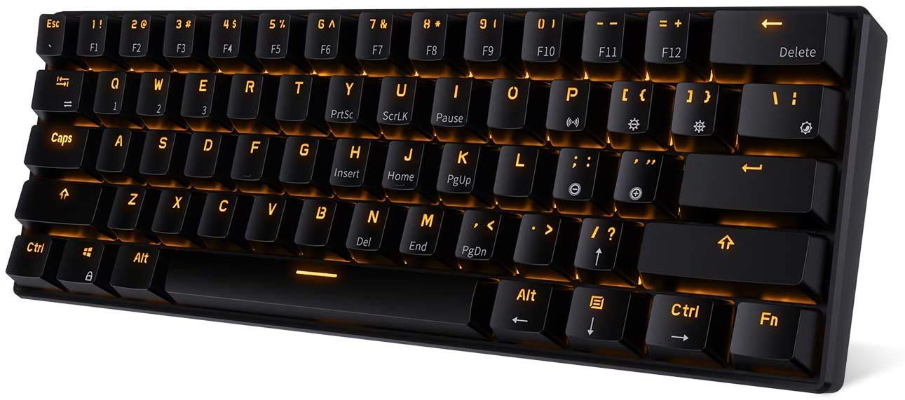 RK ROYAL KLUDGE RK61 Wireless 60% Mechanical Gaming Keyboard, Ultra-Compact Bluetooth Keyboard with 