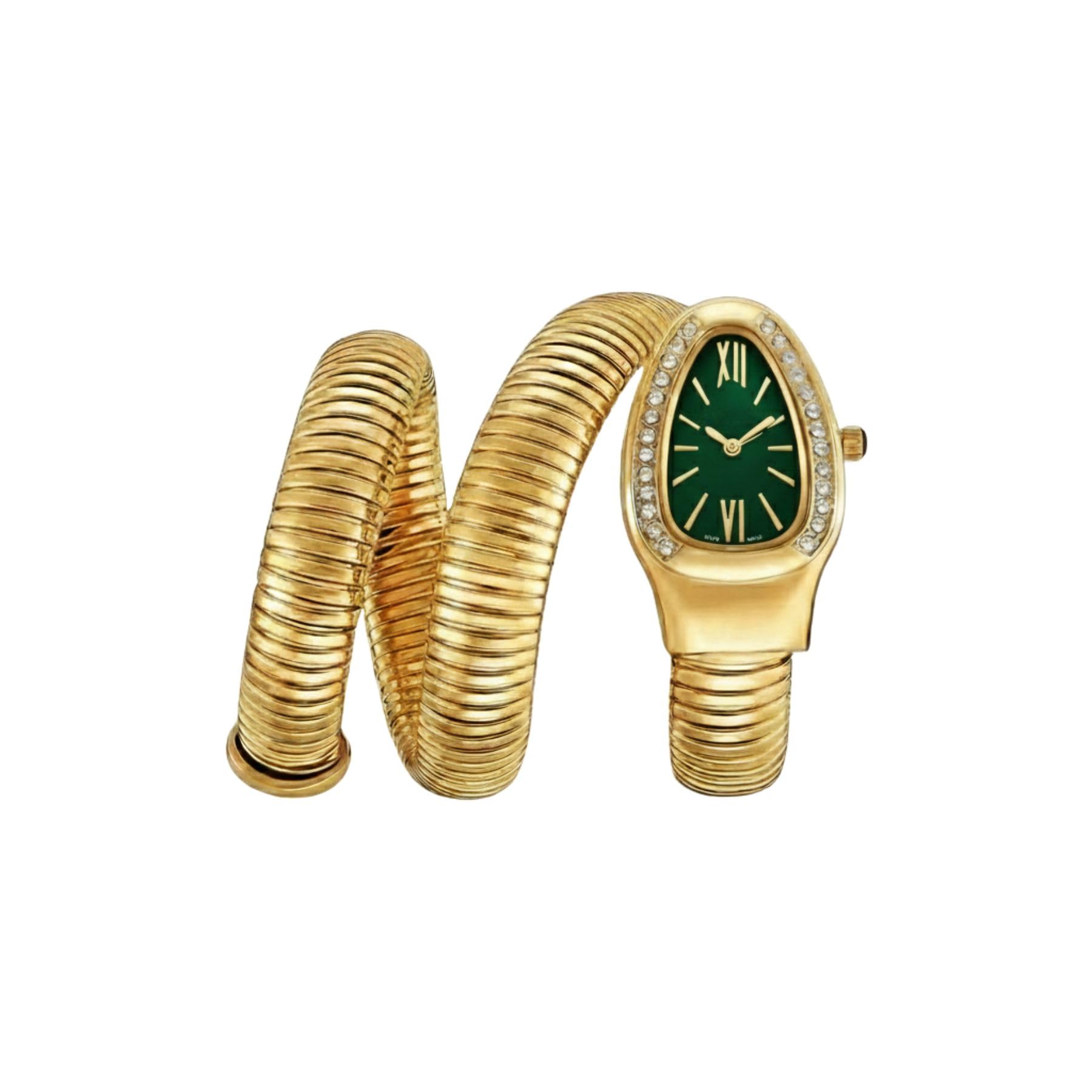 cleo be bold be you Serpentine Snake Watch with Spiral Bracelet, Roman Number Dial, Quartz Movement, Waterproof Luxury Metal Bezel Watch for Women-picture-53