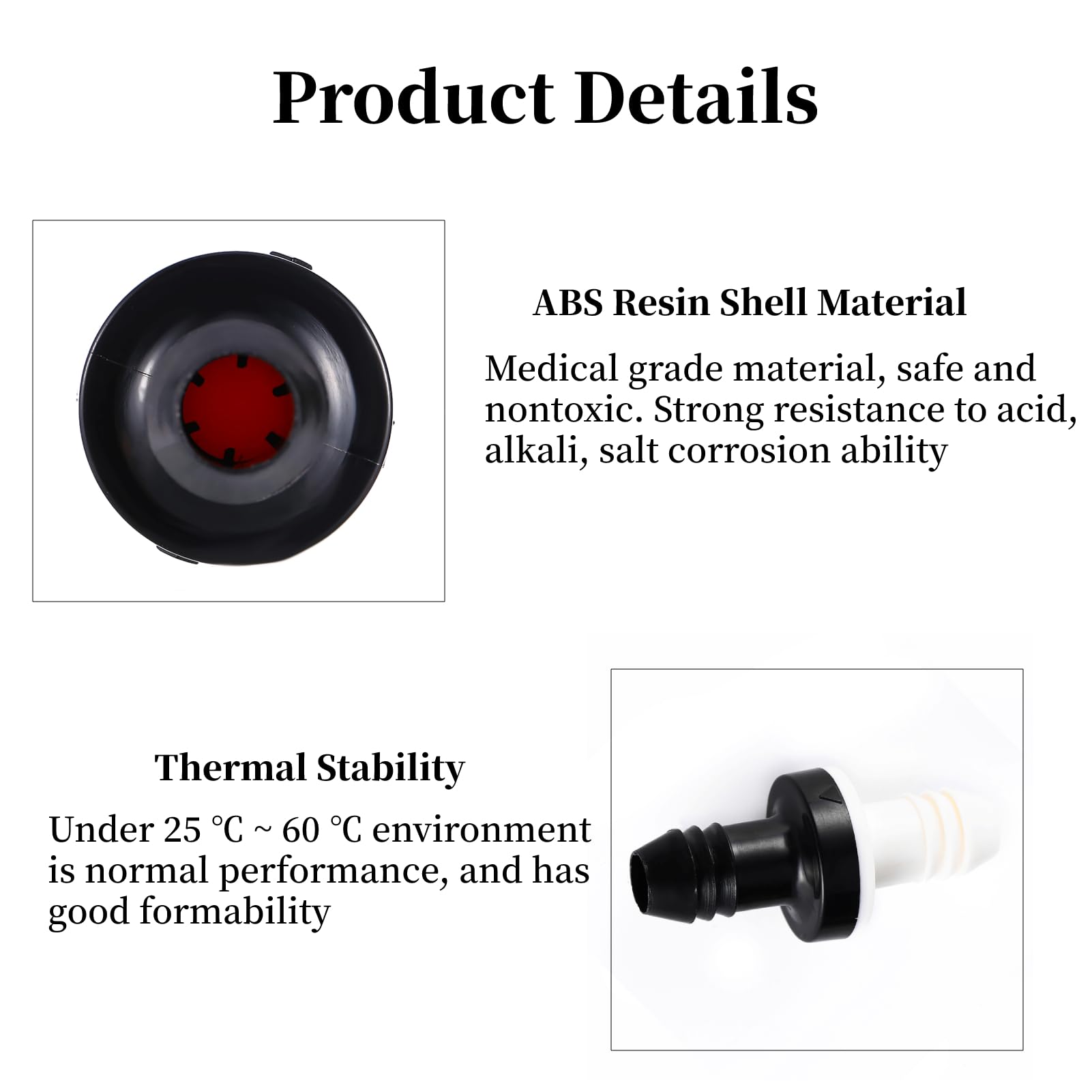 Clapet Anti-retour 10 Mm - Valve En Silicone Et ABS - Pour Gaz, Air Liquide Ou Combustible - Résistant à La Corrosion