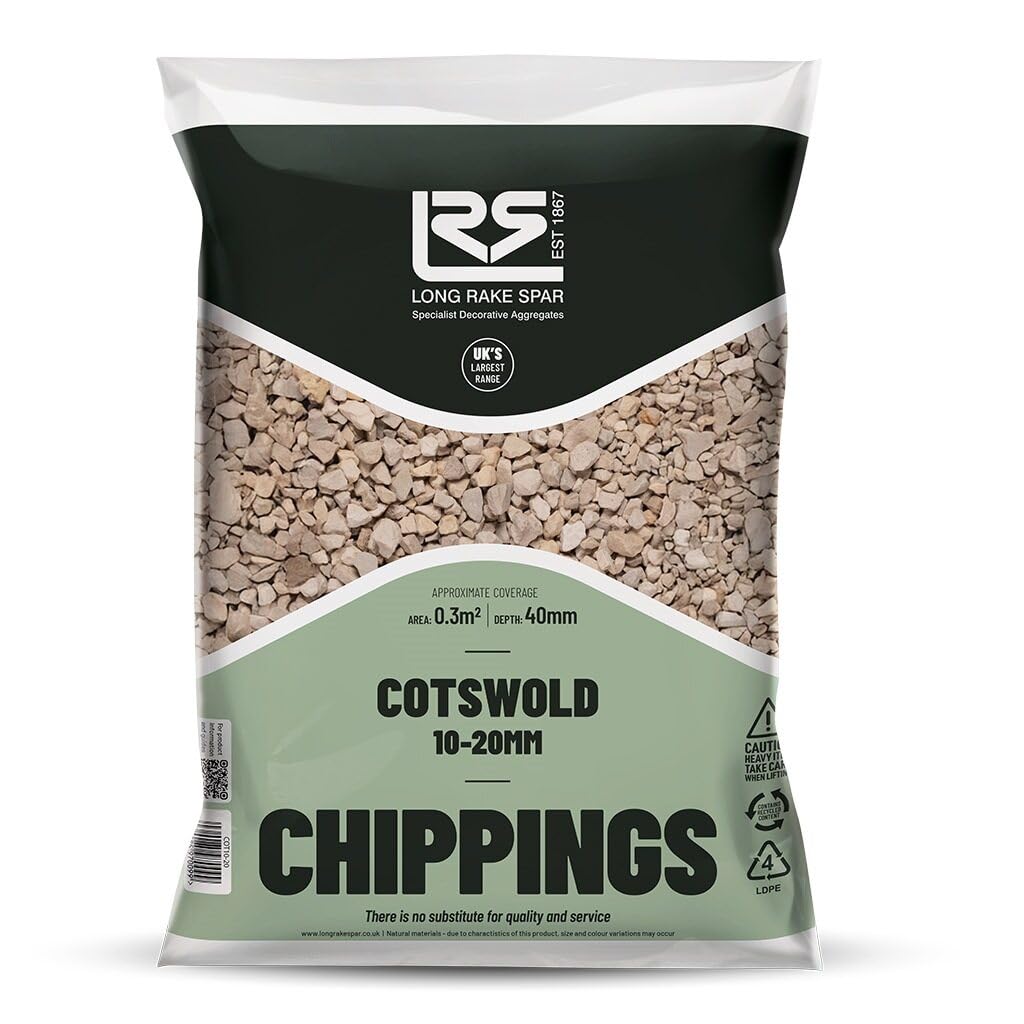 Suregreen Cotswold Chippings 10-20mm – 20kg Bag of Decorative Aggregates, Garden Pebbles, Gravel, Driveway Stones, Garden Chippings & Sealer for Landscaping & Borders