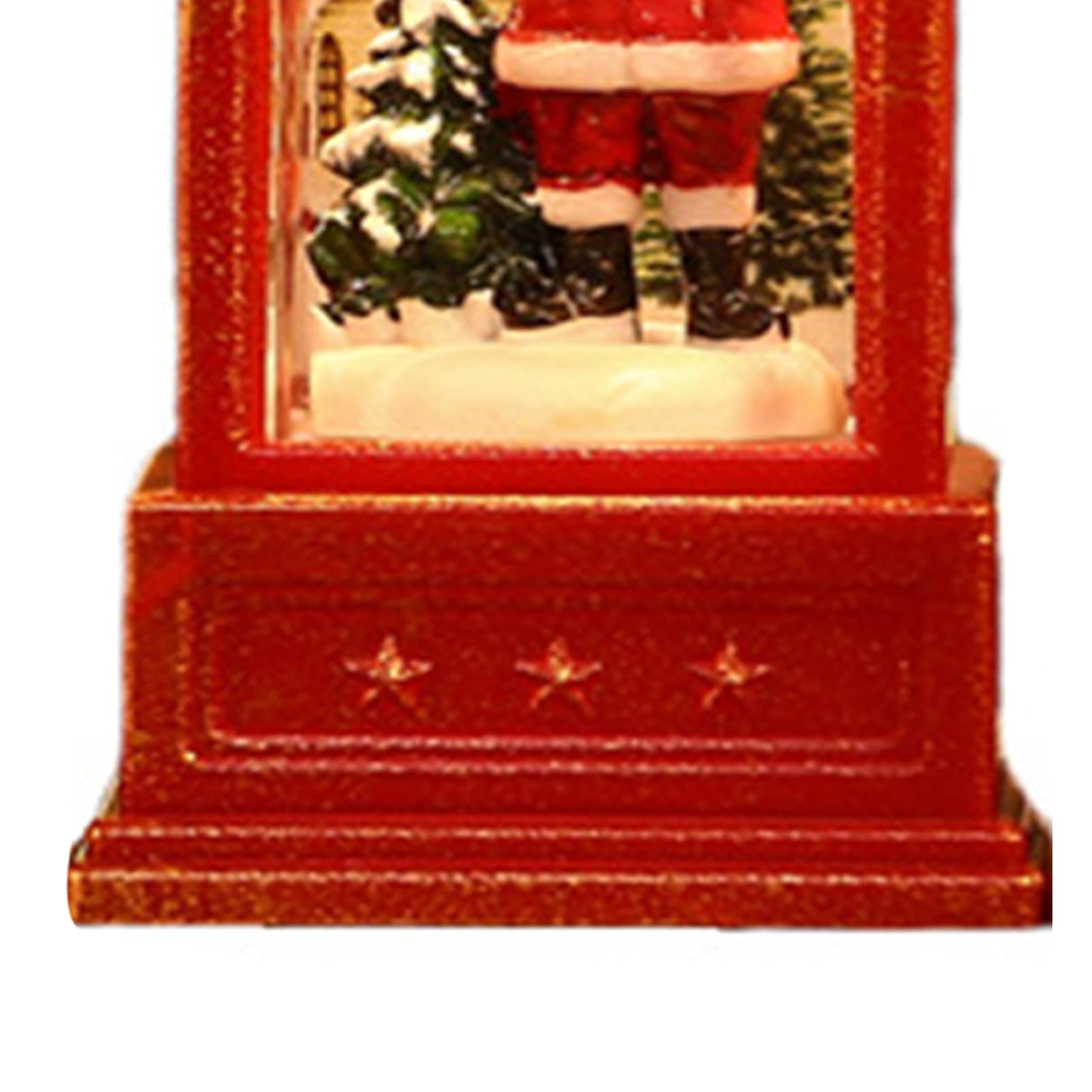 Naroote Snow Globe Lantern Budka Telefoniczna Zaprojektowana Ozdoba świąteczna do Dekoracji Baru KTV, śliczna żywica/komputer/ (Mikołaj)