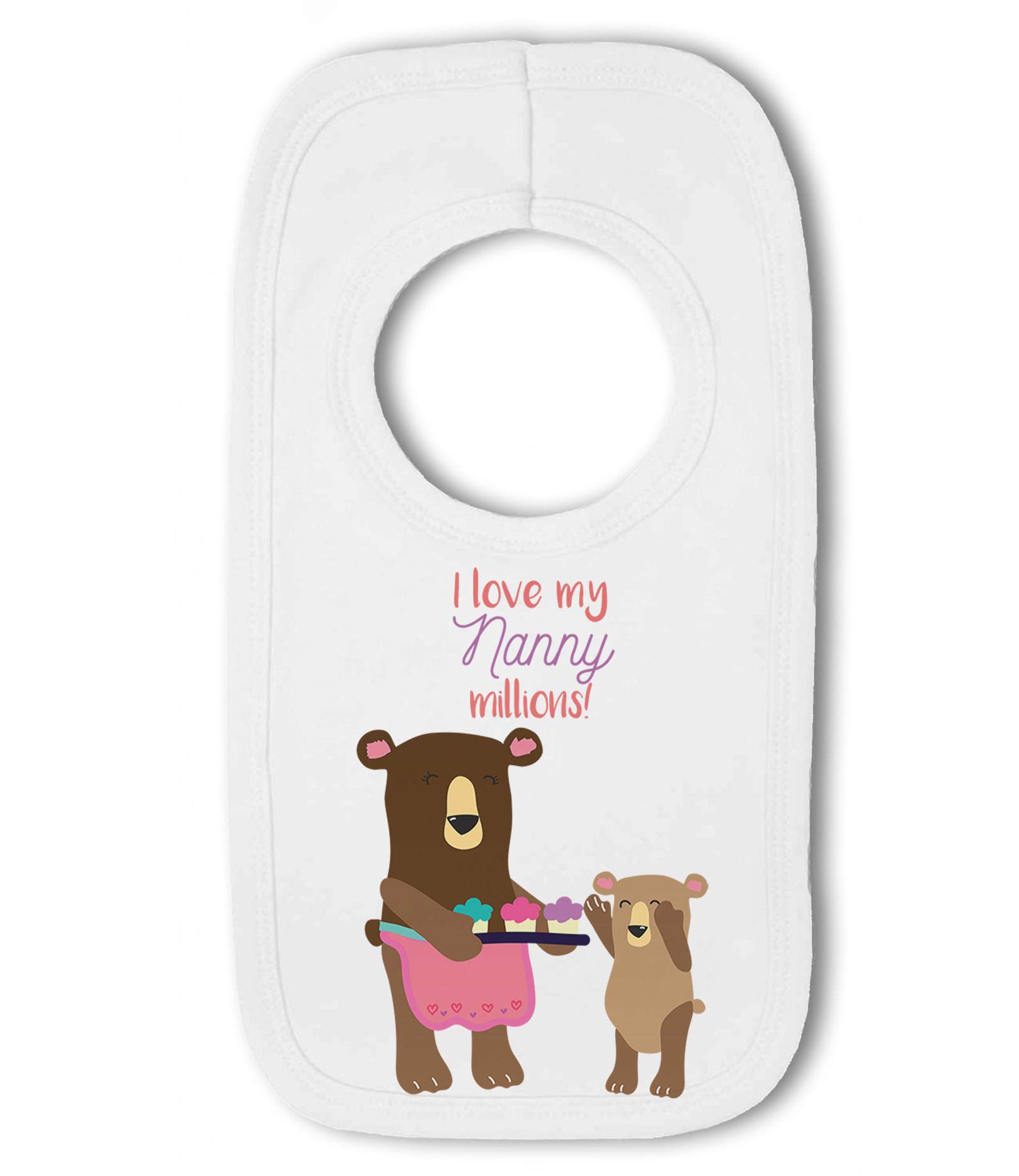 Make It Love It Sell It - I love my Nanny Millions! (Teddy Bear) - Baby Pullover Bib, Boy or Girl