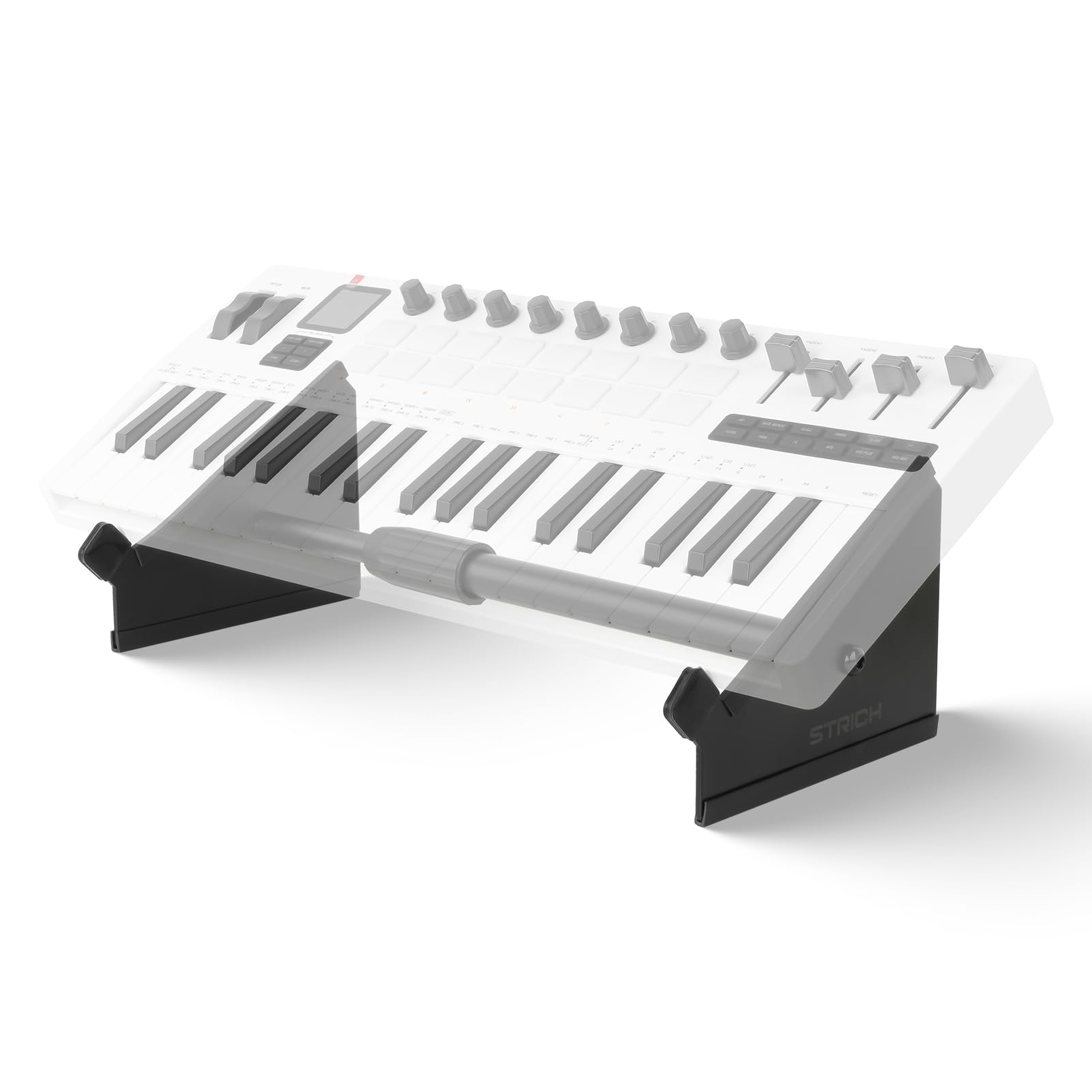 STRICH SDS-10 - Soporte de escritorio, ajustable de 10.6-18.5 pulgadas, 26.9-47.0 cm, soporte de hierro resistente para muestras, sintetizador, controlador MIDI, máquina de ritmos, antideslizante para