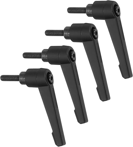 Miniatura 97 de uxcell 4 perillas ajustables M8 x 0.630 in, rosca macho, botón de trinquete de liberación rápida, perno giratorio para maquinaria de torno