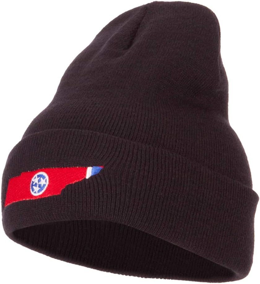 e4Hats.com Tennessee Flag Map Embroidered Long Beanie