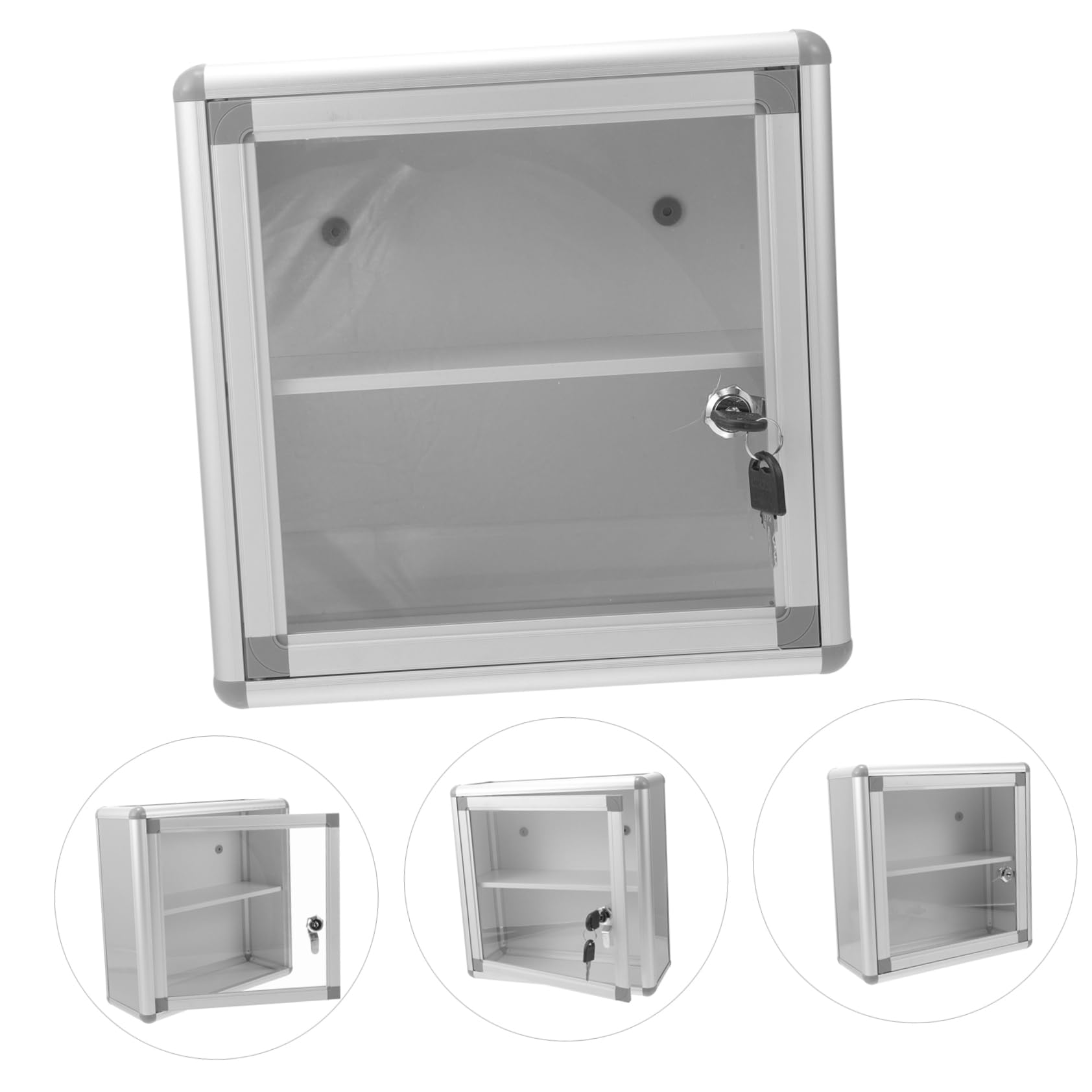 Botiquín de Primeros Auxilios Llave de Aleación de Aluminio, Pared | Plata, Almacenamiento Multifuncional, para Medicina y Objetos de Valor, Uso en Coche y Camping