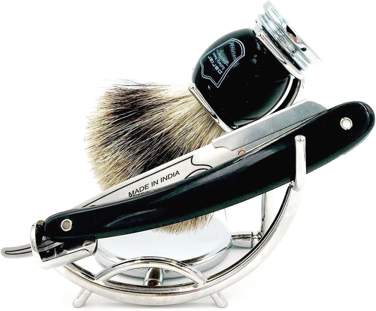 Parker SRB Straight Razor Shave Set with Brush, Stand and 100 Blades