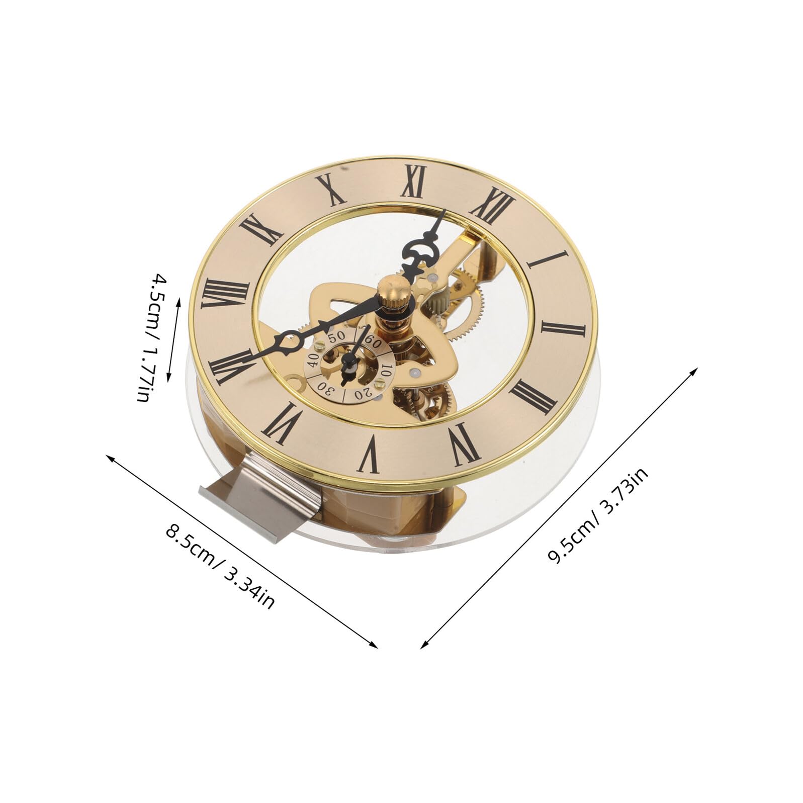 PRETYZOOM Goldenes Skelett Uhrwerk 95cm mit Römischen Ziffern Quarz Uhreinsatz für Tisch und Wanduhren Metallrahmen Uhrwerk Ersatzteil zum Basteln und Heimdekoration