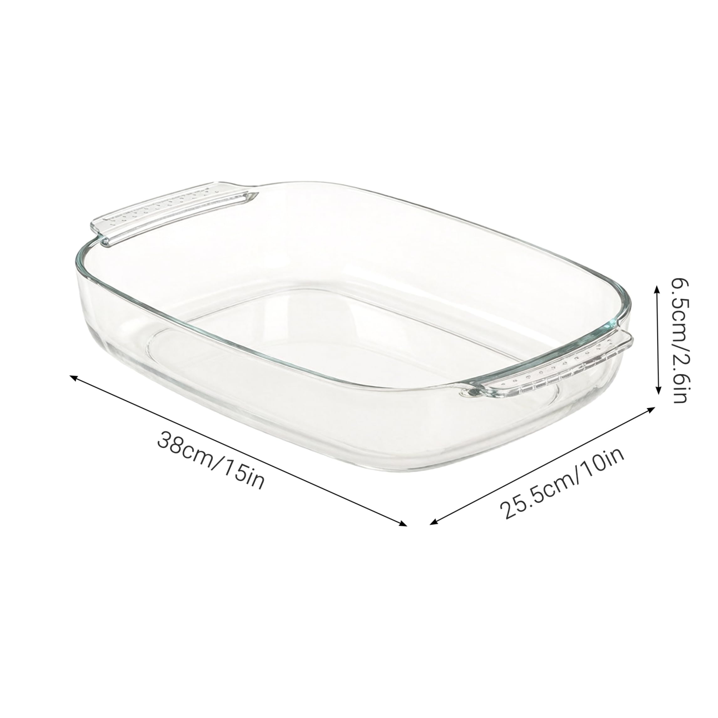 Teglia da forno in vetro da 3 8 l teglia rettangolare trasparente in vetro borosilicato con manici per forno e microonde borosilicato rettangolare adatta a