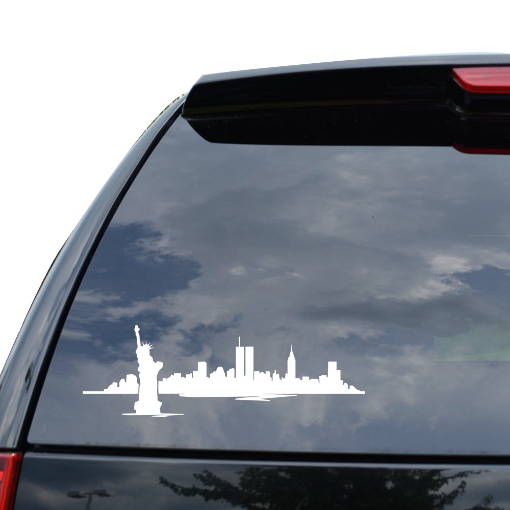DiamondCutStickerz New York City Skyline Twin Towers Decal Sticker Car Truck Motorcycle Window Bumper Laptop Wall Decor - Size (07 Inch / 18 Cm Wide)