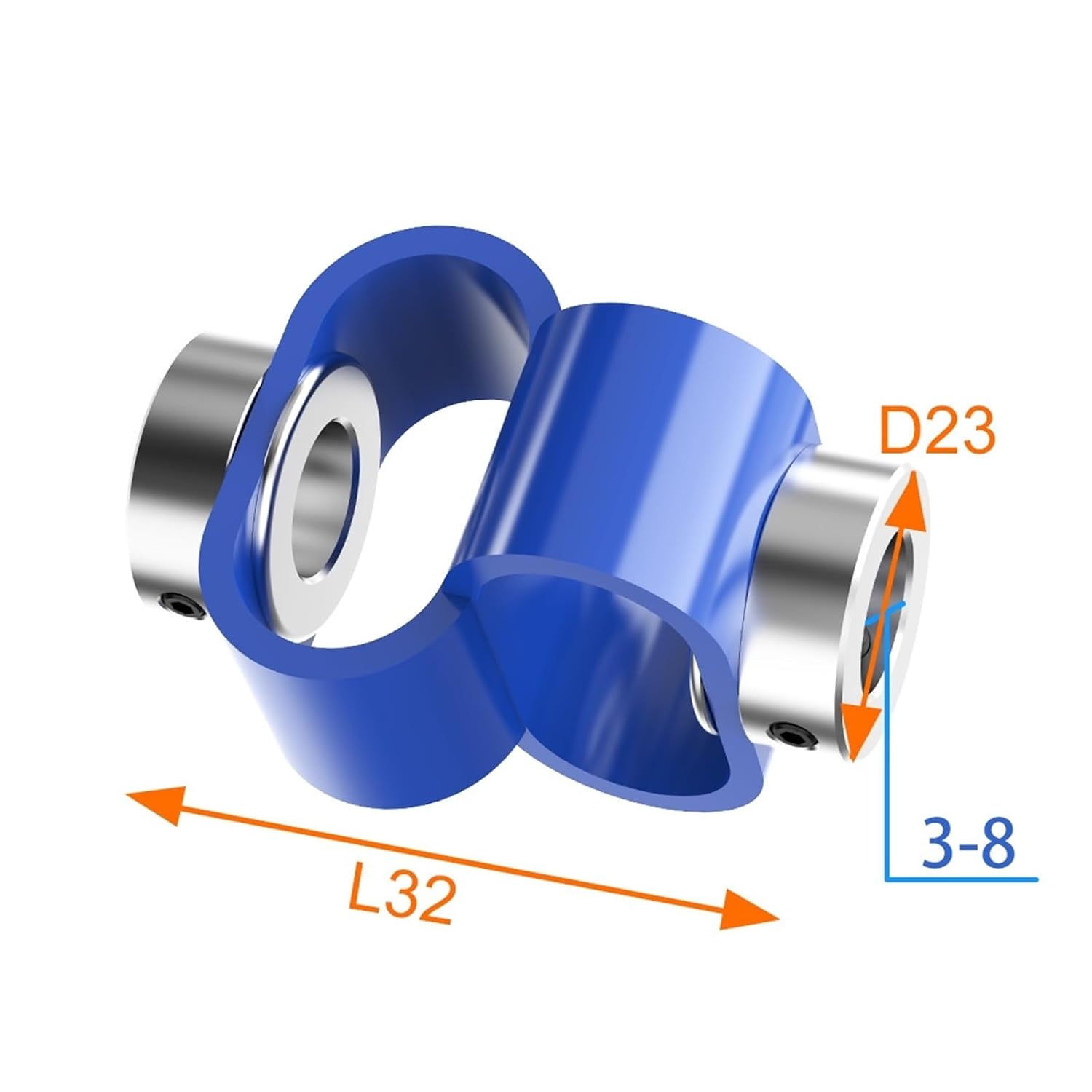 Figure-8 Encoder Coupling 1pc 8-Shaped Coupler D23L32 Type Plastic Flexible Eccentric Declination Elastic Coupling(4x8)