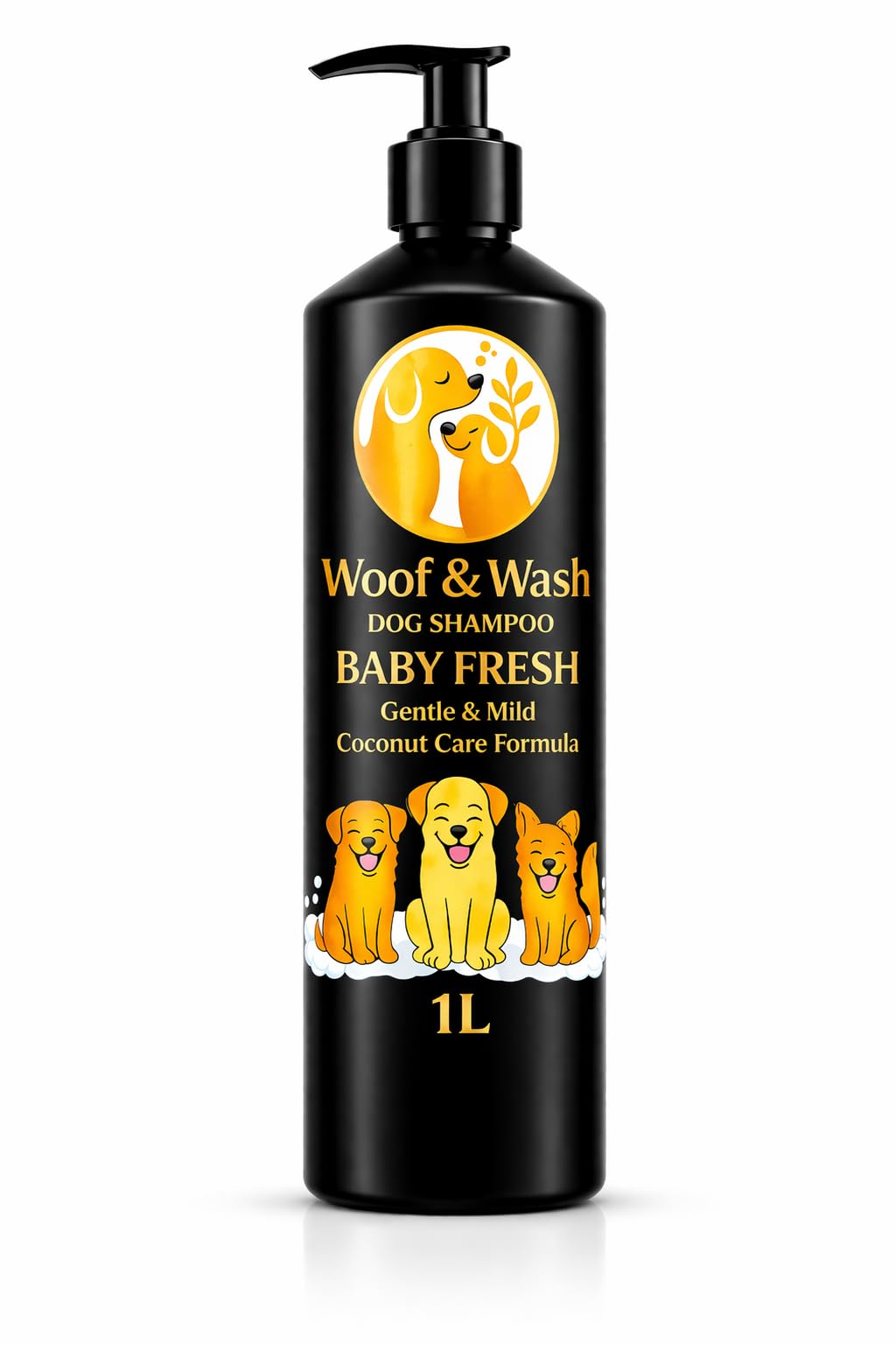 Woof & Wash Dog Shampoo Baby Fresh 1 Litre - Gentle & Mild Coconut Care Formula