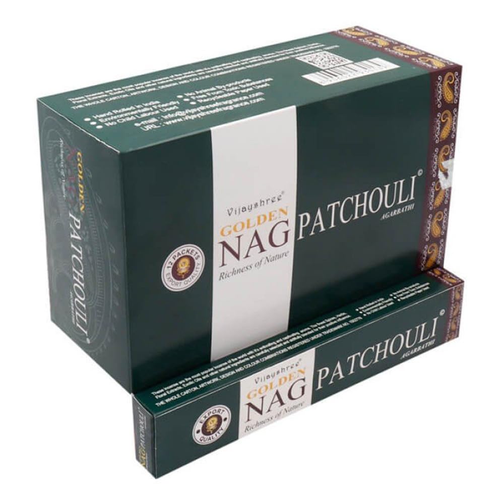 Aromasenses Golden Nag Meditation Räucherstäbchen – 12x15 G + 1 Räuchergefäß