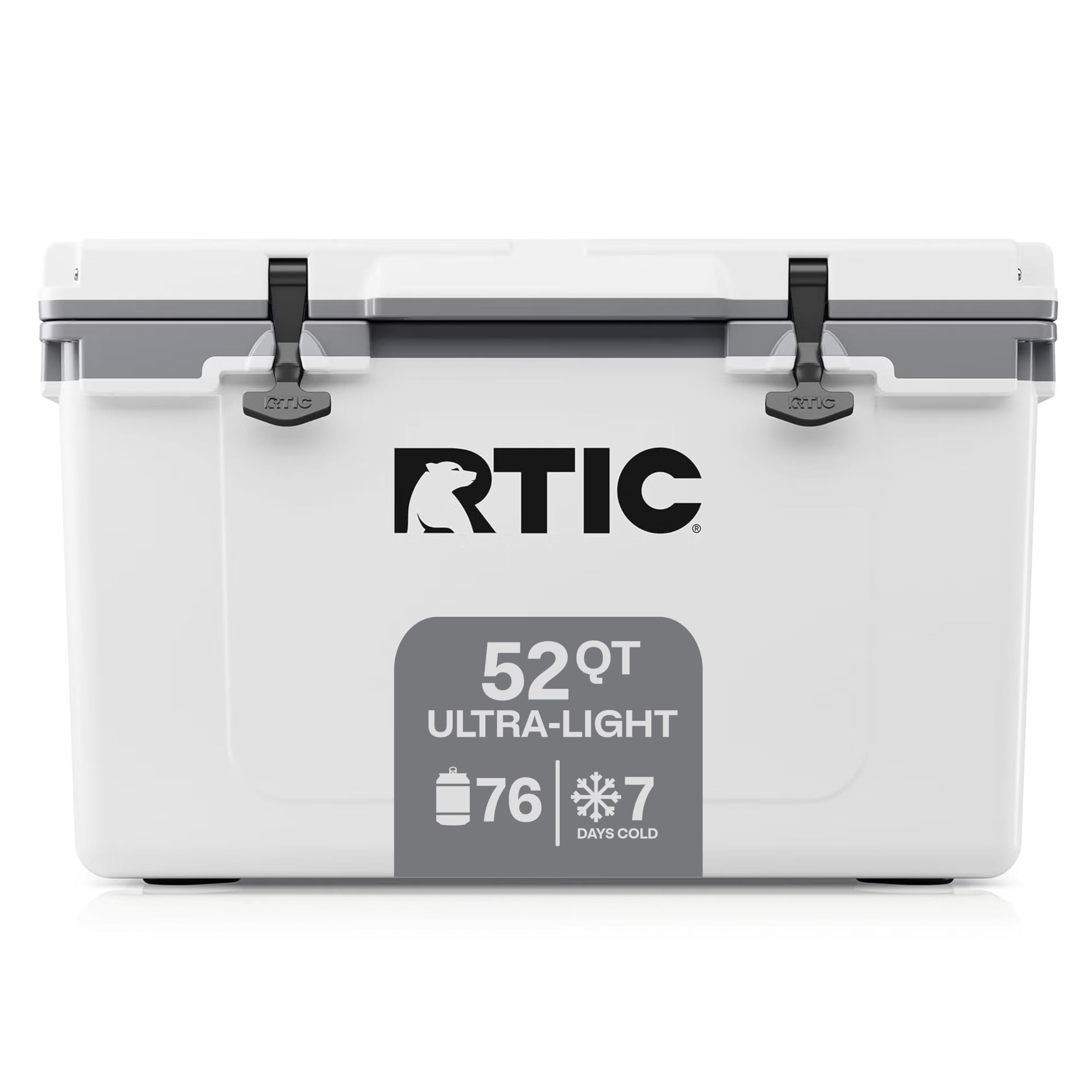 RTIC Ultra-Light 52 quart Hard Cooler Insulated Portable Ice Chest Box for Beach, Drink, Beverage, Camping, Picnic, Fishing, Boat, Barbecue, 30% Lighter Than Rotomolded Coolers