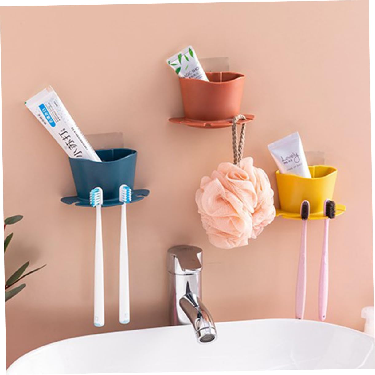Ciieeo 9 Piezas Porta Cepillo Porta Cepillos Pared Soporte Almacenamiento Baño Porta Pasta Almacenamiento Maquinilla Afeitar