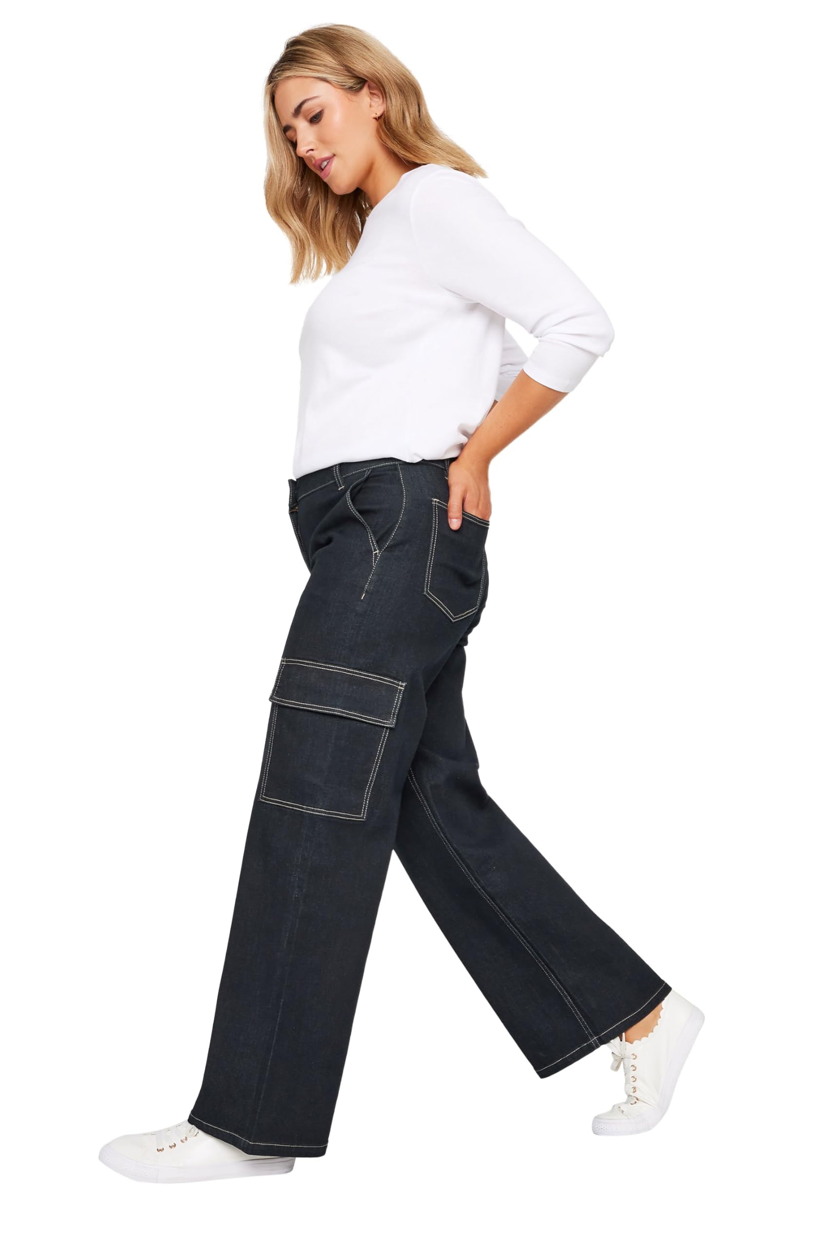 M&Co Women's Boyfriend Jeans in Indigo | Size: 12L