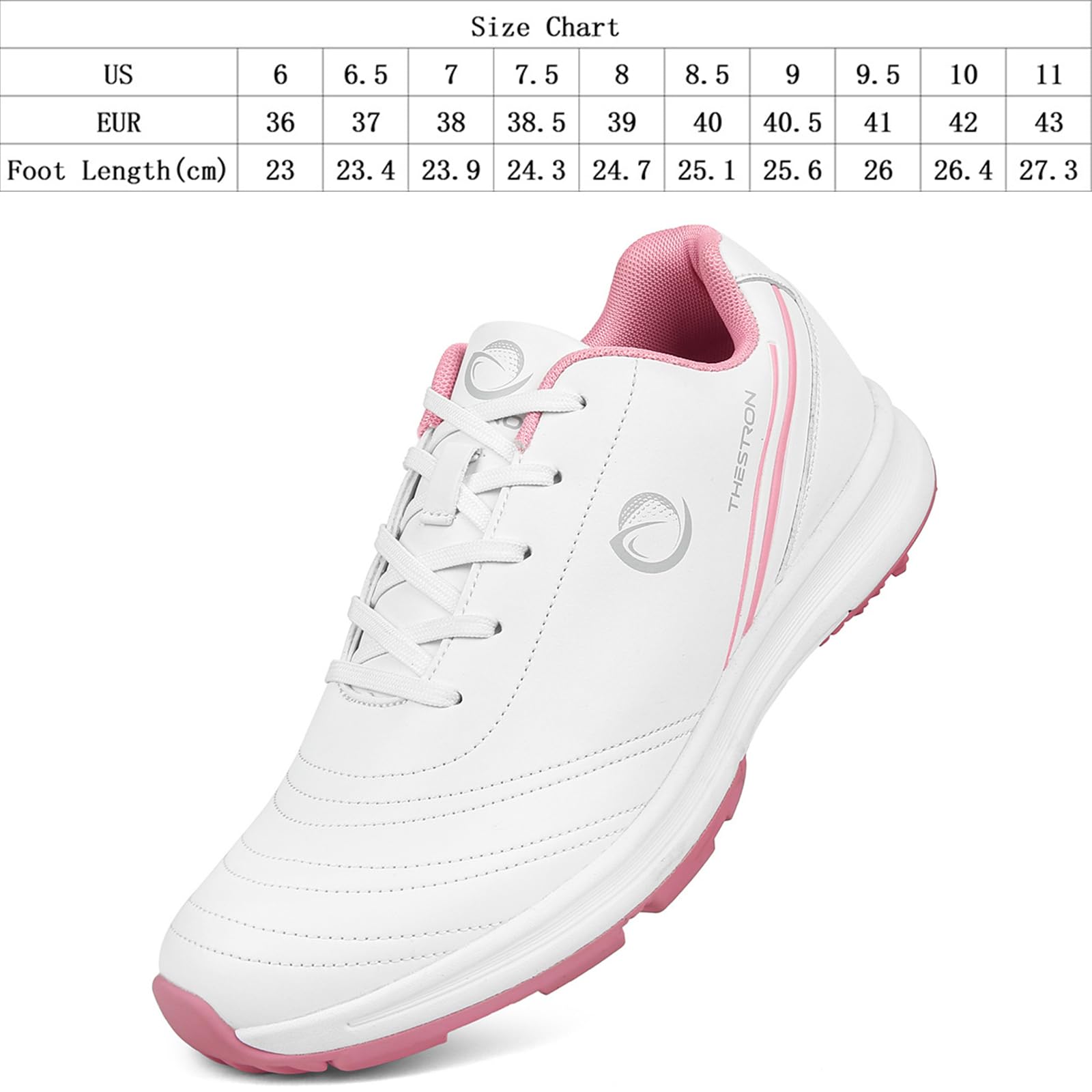Golfschuhe Damen wasserdichte Leder Golf Trainingschuhe Spikeless atmungsaktiv rutschfest Outdoor Freizeit