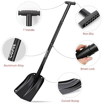 Amazon.co.jp: COFIT 最長110cm スノーシャベル 車載スコップ 長
