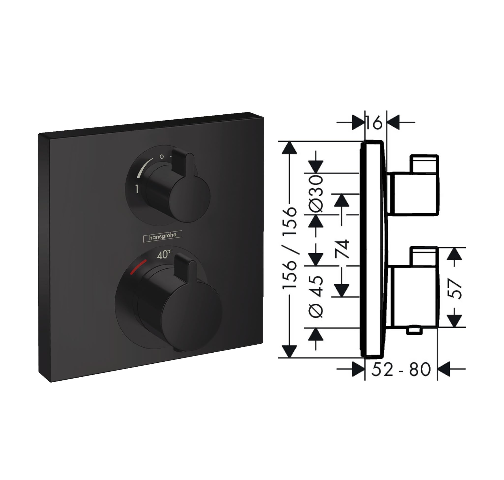 Hansgrohe Dusch-Set Schwarz Matt – Regendusche, Thermostat & Handbrause Im Komplettpaket