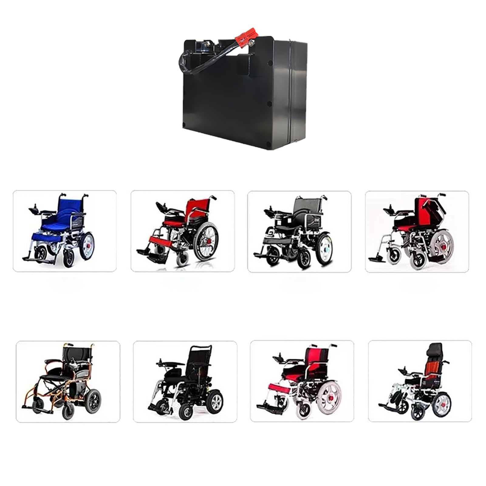 Batería para Silla De Ruedas Eléctrica De 24 Voltios, Paquete De Baterías De Litio Recargables De 24 V 10 Ah 12 Ah 15 Ah 20 Ah con Cargador Y Conector Anderson Rojo.