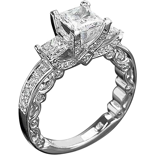 iLH Clearance Rings,Women&Mens Fashion Handmade Luxury Inlaid Teak Titanium Rings Engagement Wedding Rings Jewelry Gift by ZYooh