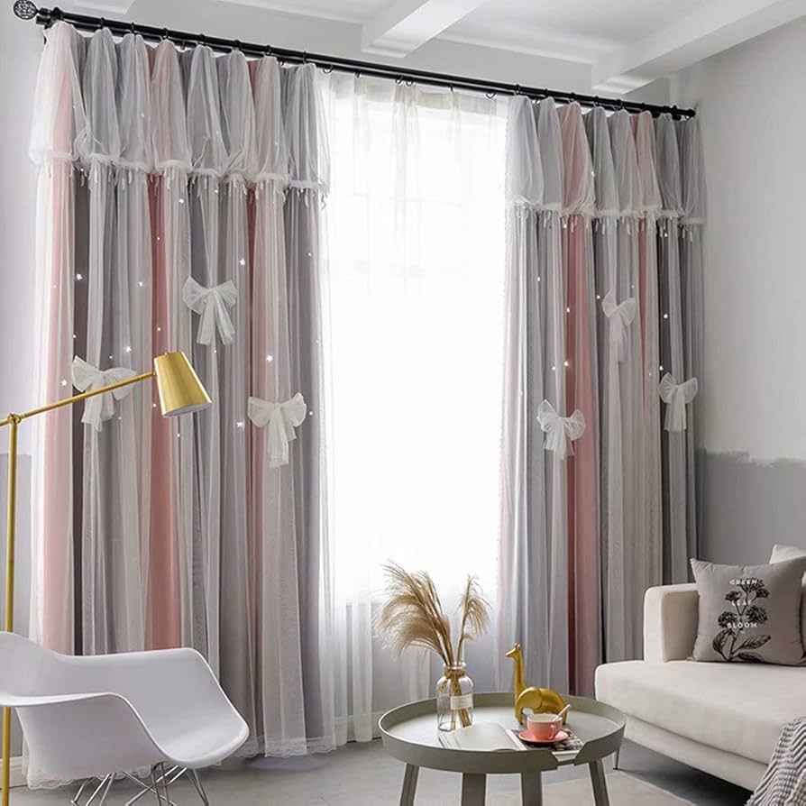 #カーテン 遮光 レース 2枚いり オーダーカーテン 可愛い レール式 姫 Amazon｜姫系 遮光カーテン 遮光率90％以上 二重 レース