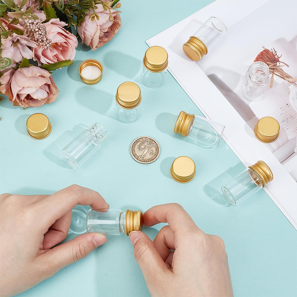 BENECREAT 60PCS Clear Glass Vials, 8ml/0.3oz Tiny Jars with Aluminum Screw Lids - Image 3