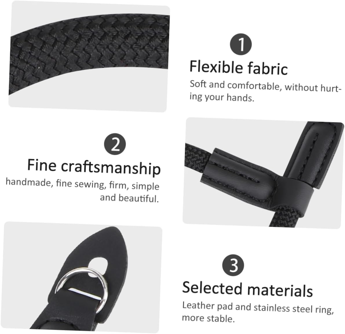 BELLIFFY 1PC High Sturdy Nylon Camera Wrist Cord Lanyard Strap for Mirrorless Cameras Wear Resistant Design with Round Holes Black Color Compatible with Various Models 5 61Tj31Y6EzL. AC SL1245