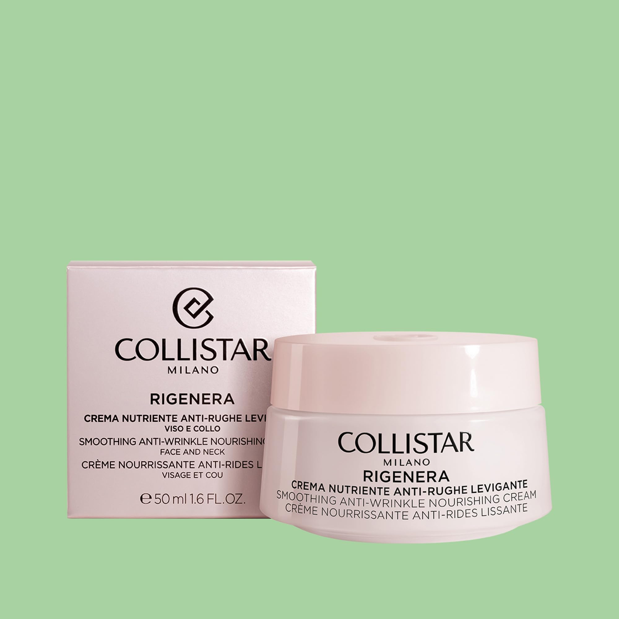 Collistar Rigenera Crema Nutritiva Antiarrugas Alisadora, Regenera la Piel, Textura Rica y Fundente, 50 ml