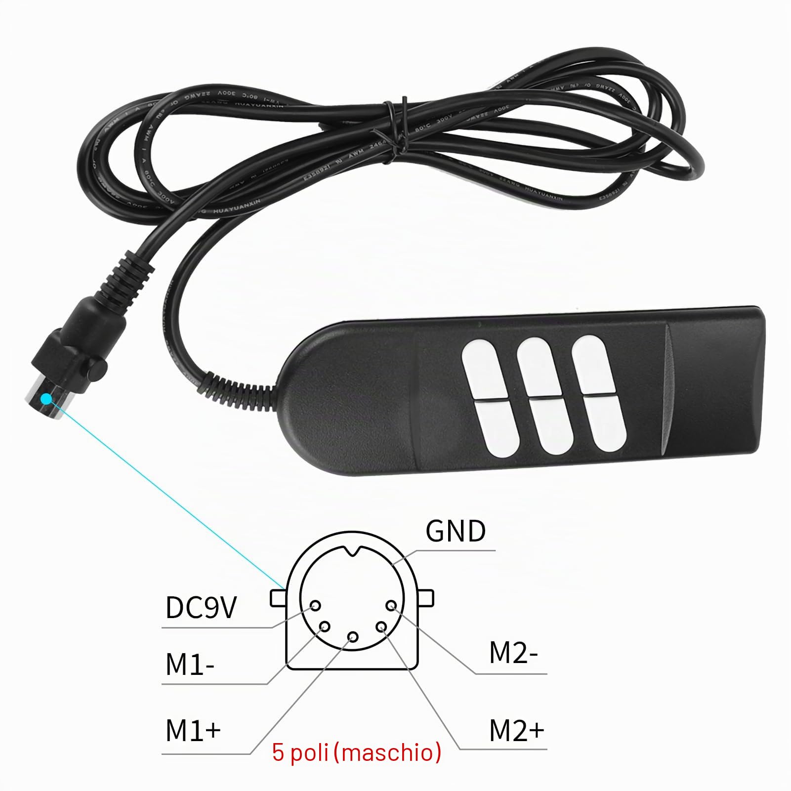 Haofy Telecomando Universale per Letto Regolabile, Telecomando per Poltrona Reclinabile con Controller per Divano a 6 Pulsanti a 5 Pin, 6,7 X 2,4 X 2,2 Pollici