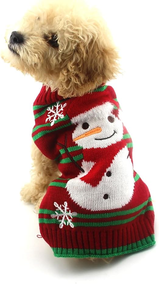 NACOCO Dog Snow Sweaters Snowman Sweaters Xmas Dog Holiday