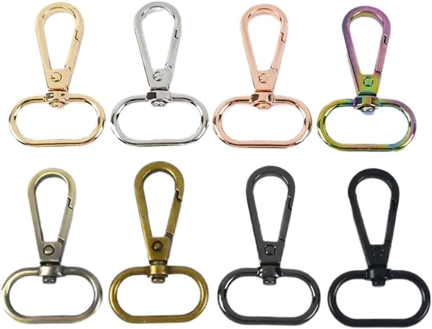 10 Hebillas De Correa De Metal De 16-50 Mm para Bolso, Cinturón, Cinturón, Broche Giratorio para Langosta, Collar De Perro, Mosquetones Accesorios De Costura De Bricolaje, Gunblack, 25mm-10Pcs