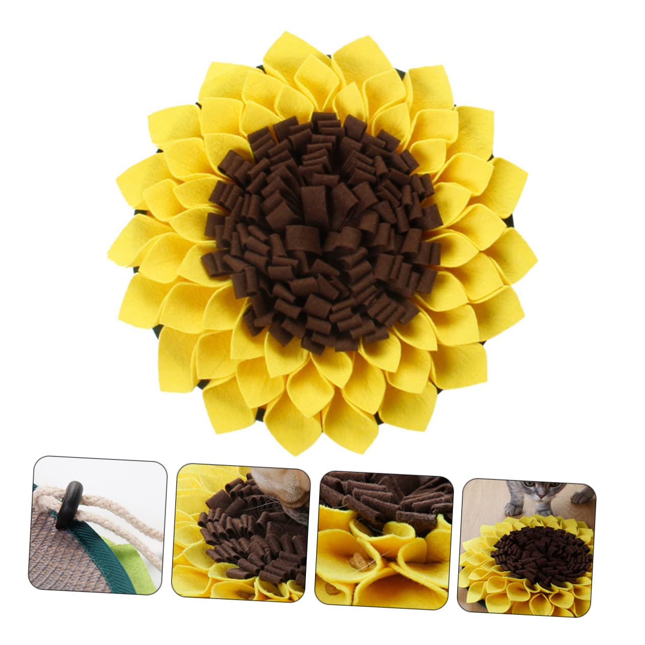 BESPORTBLE 3stücke Pet Snuffle Mat Für Hunde Sonnenblumen-Design Langsamen Fütterung Fördert Natürliche Futtersuche Und Sorgt Für Stressfreies Training Rutschfestes Material Für