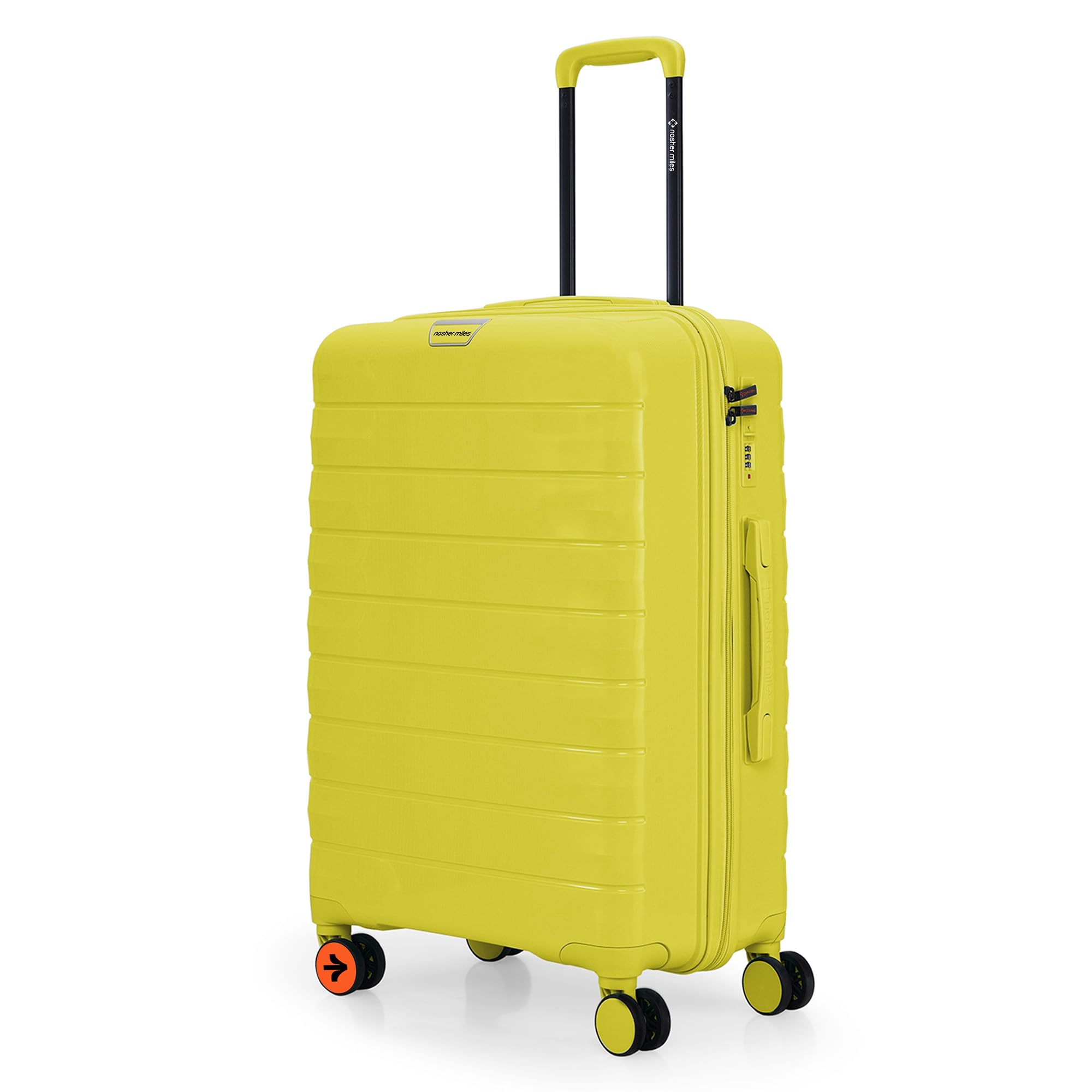 Nasher Miles Vienna Hard-Sided Polypropylene Check-in Luggage 24 inch | 65cm | 8 Wheels Medium Trolley Bag for Travel | Suitcase (Yellow)