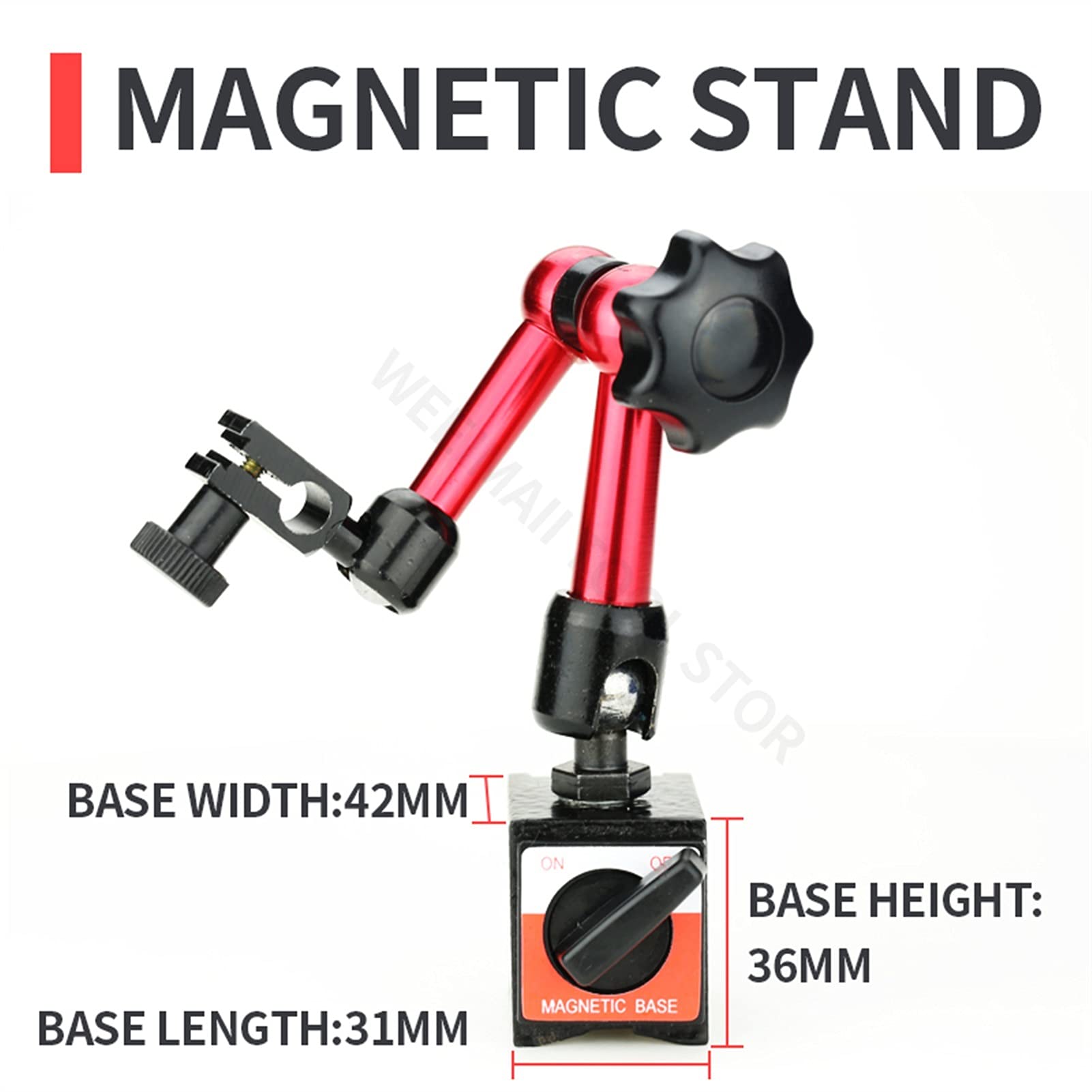 Magnetyczny Wskaźnik wybierania Sondy pomiarowe Dial Gauge Elektryczny uchwyt magnetyczny Micrometr Pomiarowy Godziny,Dokładne Narzędzie(Magnetic Base B)